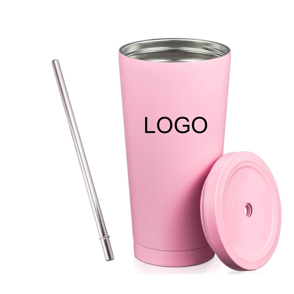 16oz Vacuum Skinny Tumbler with Straw