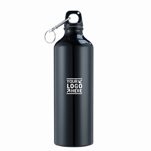Aluminum Water Bottle w/ Twist Cap and Carabiner-25oz