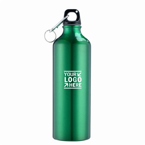 Aluminum Water Bottle w/ Twist Cap and Carabiner-25oz