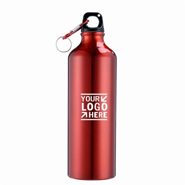 Aluminum Water Bottle w/ Twist Cap and Carabiner-25oz