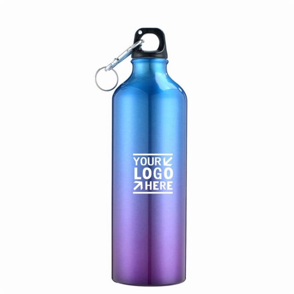 Aluminum Water Bottle w/ Twist Cap and Carabiner-25oz