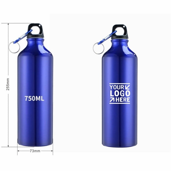 Aluminum Water Bottle w/ Twist Cap and Carabiner-25oz