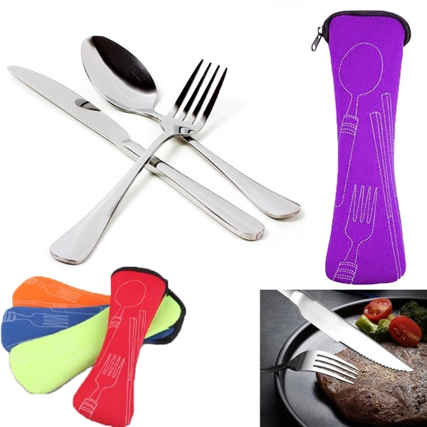 3 In 1 Travel Cutlery Set -Large Size