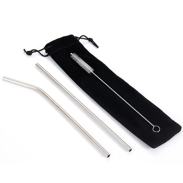 Drink Straw Set & Black Pouch