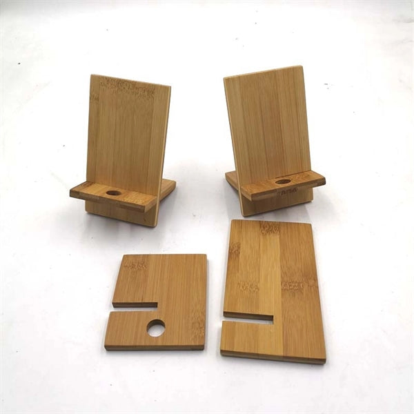 Bamboo mobile phone holder