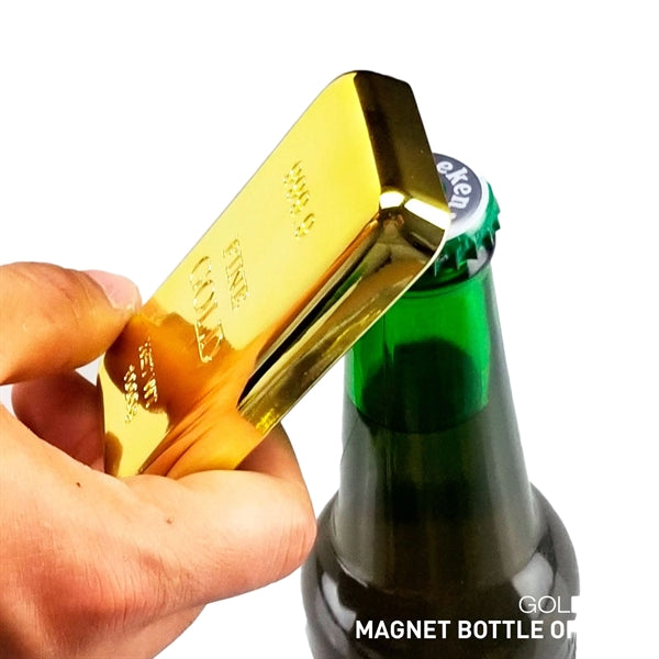Gold Bar Magnet Bottle Opener