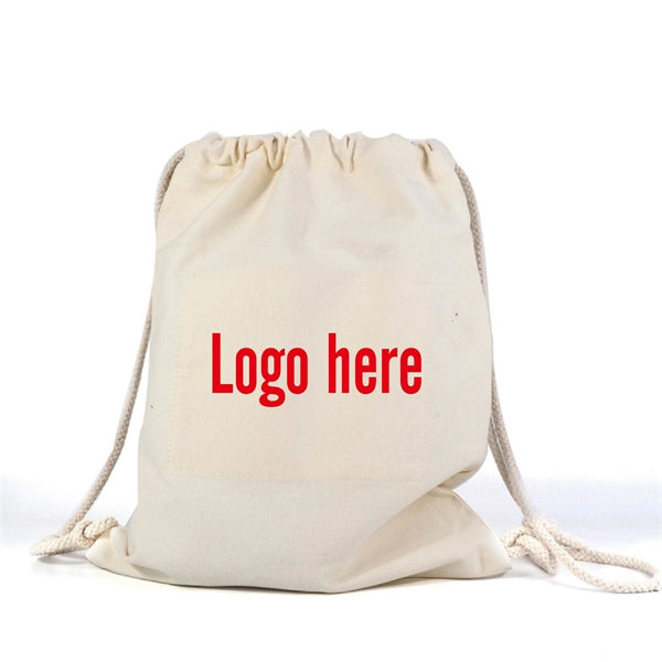 Natural 8OZ Cotton Canvas Drawstring Bag