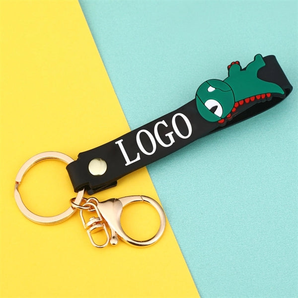 Designer Logo Soft Rubber Short Key Chains