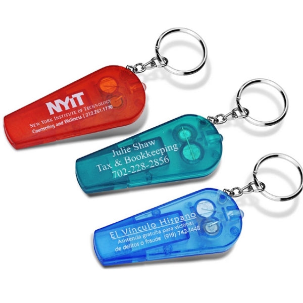 Plastic Led Whistle Flashlight Key Chain