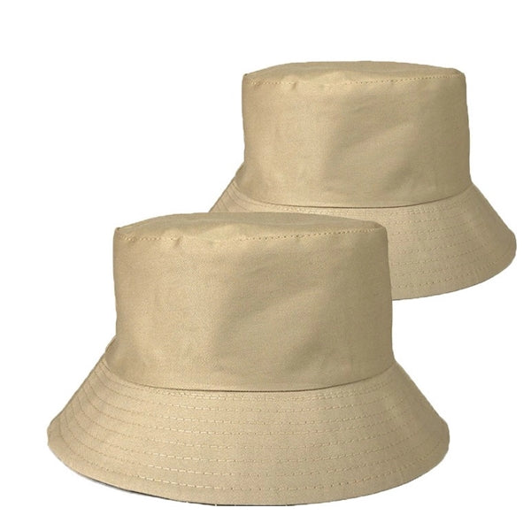 Travel Flat Top Bucket &Cotton Sun Cap Fisherman Hat