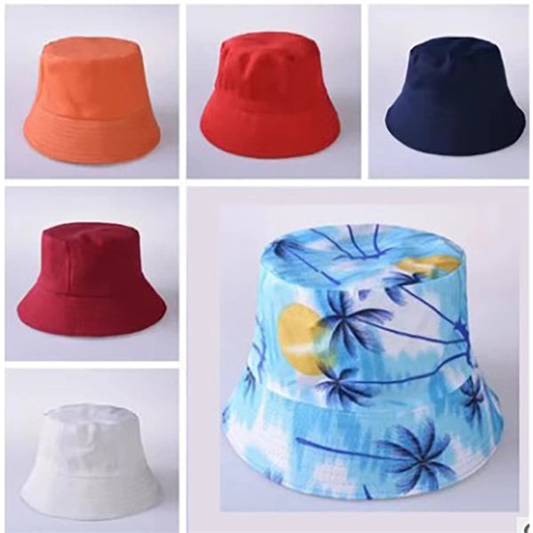 Travel Flat Top Bucket &Cotton Sun Cap Fisherman Hat