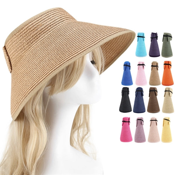 Women Folding Big Brim Straw Sun Hats Beach Cap
