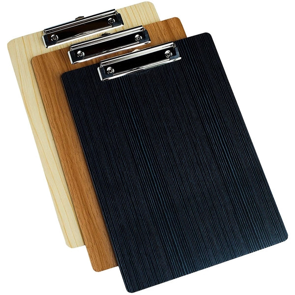A4 Size Premium Wood Grain Wooden Clipboard Low Profile Clip
