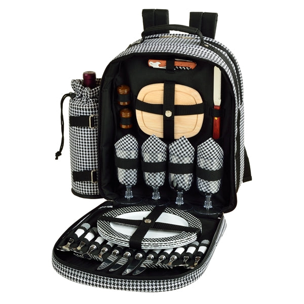 Houndstooth Picnic Backpack for 4