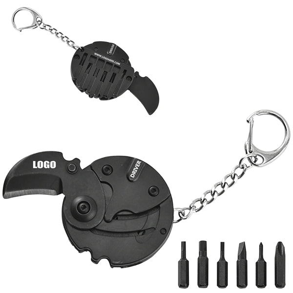 Coin Shaped Round Knife With Screwdrivers