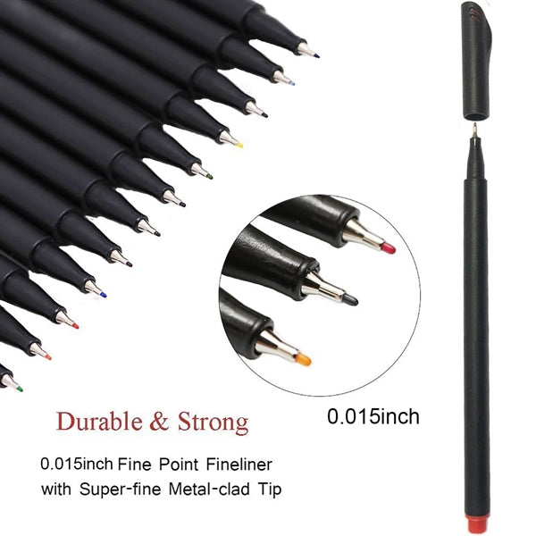 Water-Based Hook Line Pen 12 Colors
