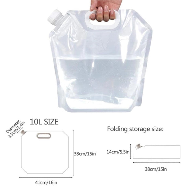 10 L Plastic Collapsible Emergency Water Jug Container Bag