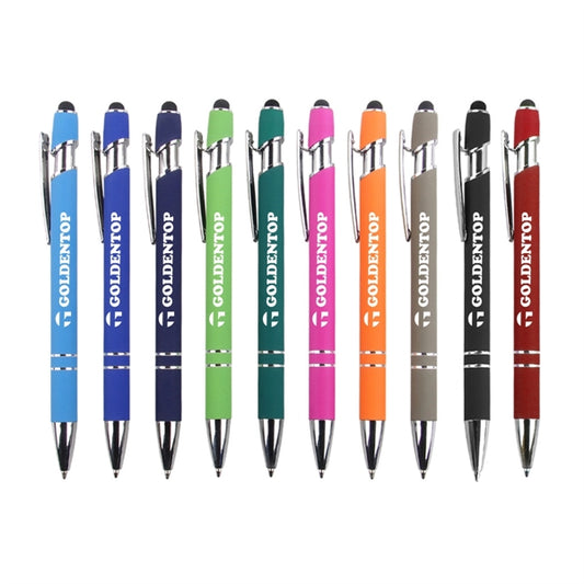 Soft Touch Rubberized Incline Aluminum Stylus Pen