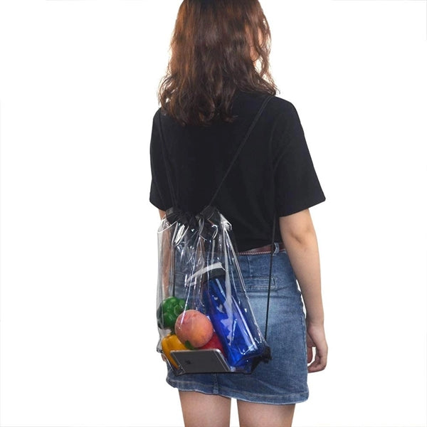 Large Clear Waterproof Stadium Drawstring Backpack
