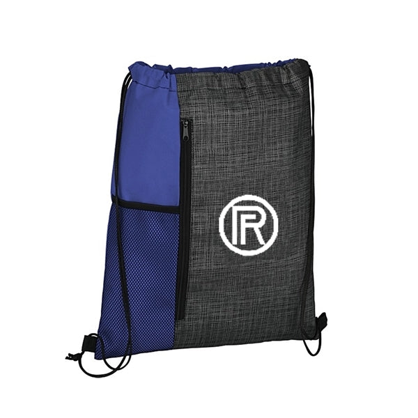 Drawstring Bag With Zipper And Mesh Pocket