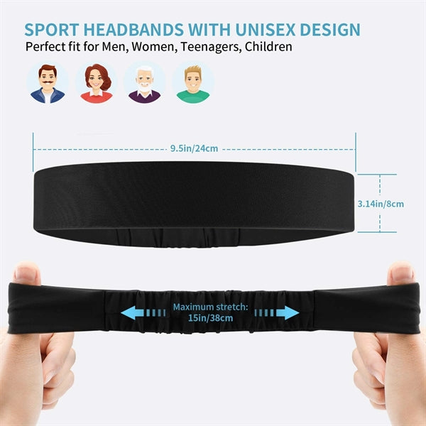 Udaily mens headbands are designed with elastic band closure