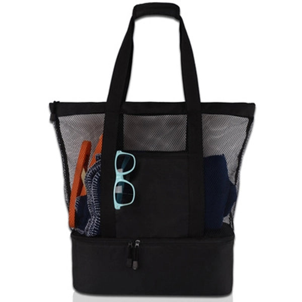 Mesh Women Waterproof Sandproof Beach Tote Bag with Cooler