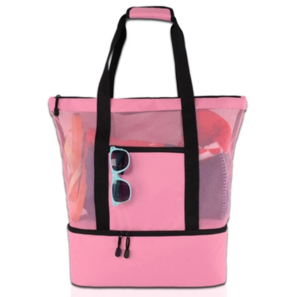Mesh Women Waterproof Sandproof Beach Tote Bag with Cooler