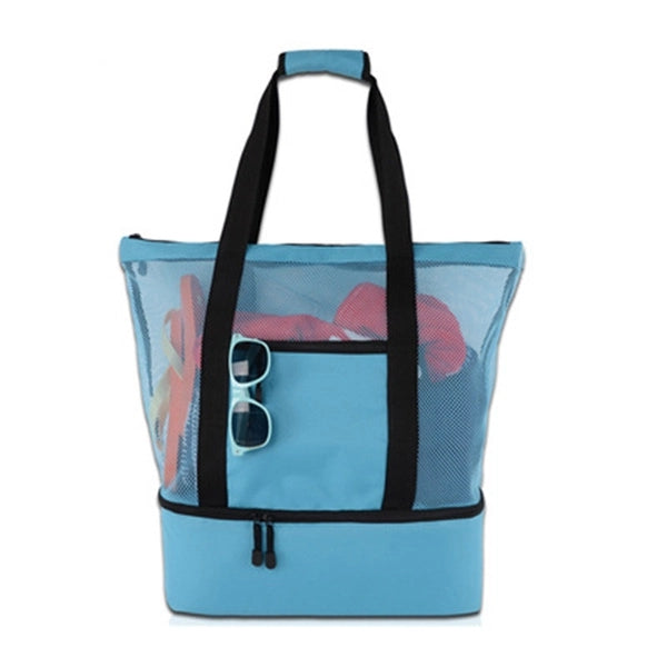 Mesh Women Waterproof Sandproof Beach Tote Bag with Cooler