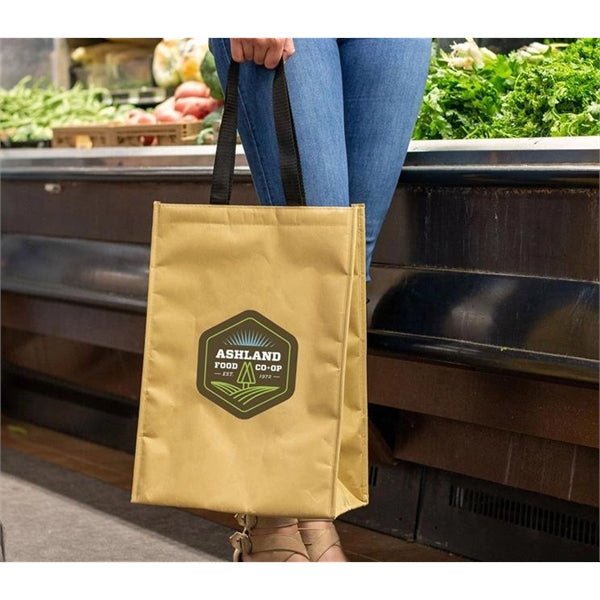 Brown Aluminum Foam Paper Bag with Webbed Handle