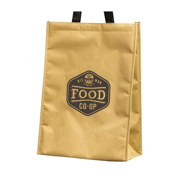 Brown Aluminum Foam Paper Bag with Webbed Handle