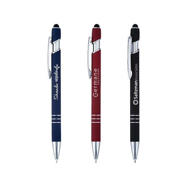 Rubberized Metal Pen with Stylus