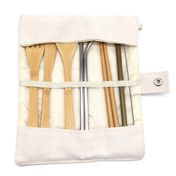 8pcs Bamboo Tableware Set