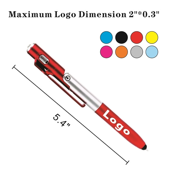 4-in1 Phone Stand LED Flashlight Stylus Pen