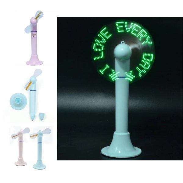 Ballpoint Pen With LED Message Fan