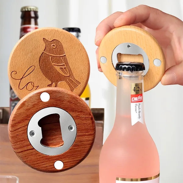 Wooden Bottle Opener Fridge Magnet