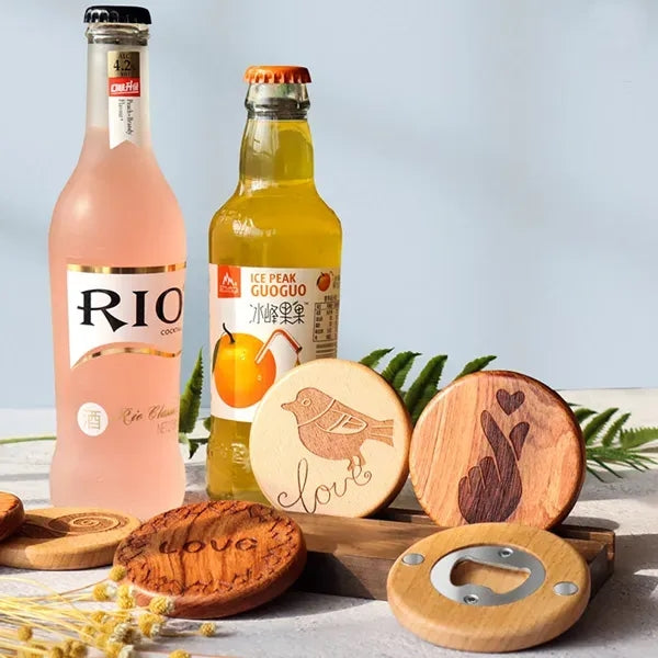 Wooden Bottle Opener Fridge Magnet