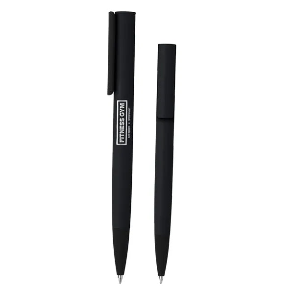 Sleek Midnight Softy Laser-Engraved Pen