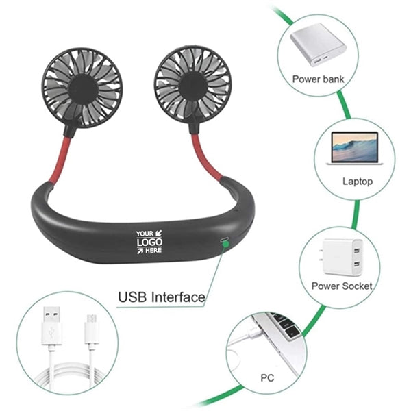 USB Rechargeable Neck Hanging Fan