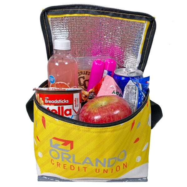 Full Color 6 Can Cooler with Foil Insulation