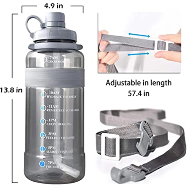 Straw Portable Cup Plastic Water Bottle Sports Fitness 34 Oz