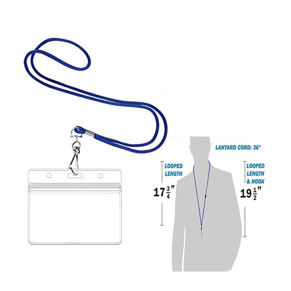Clear Vinyl Plastic Cards Holder With Round Rope Lanyard