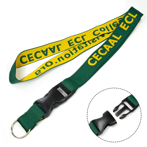 3/4" Detachable Woven Lanyards w/ Buckle Release