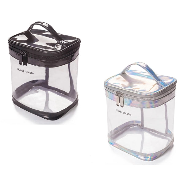 Portable Clear Waterproof Cosmetic Toiletry Bag With Handle