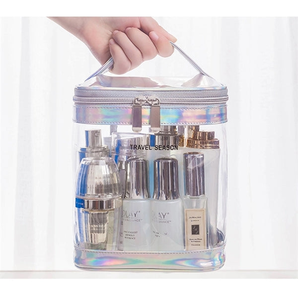 Portable Clear Waterproof Cosmetic Toiletry Bag With Handle