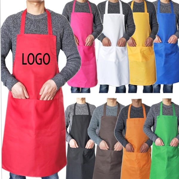 Logo Polyester Length 2 Pouch Pocket Apron 27" x 34"