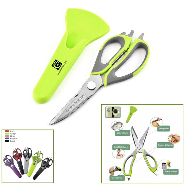 Multi Functional Kitchen Shears Fridge Scissors With Sleeve