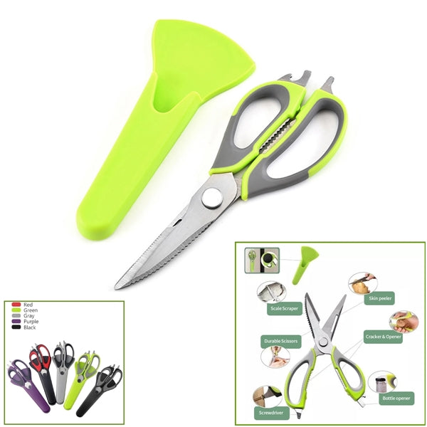 Multi Functional Kitchen Shears Fridge Scissors With Sleeve