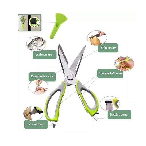 Multi Functional Kitchen Shears Fridge Scissors With Sleeve