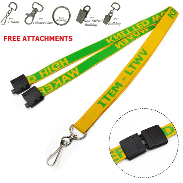 1/2" Woven Lanyards w/ Safety Breakaway