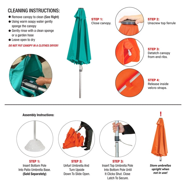 The Vented Cafe Market Patio Umbrella - Commercial Quality